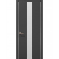 Двері Папа Карло PLATO PL-06 Темно сірий супермат, кромка алюміній срібло