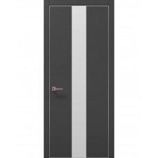 Двері Папа Карло PLATO PL-06 Темно сірий супермат, кромка алюміній срібло