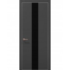 Двері Папа Карло PLATO PL-06 Темно сірий супермат, кромка алюміній срібло