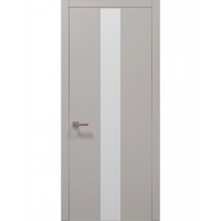 Двери Папа Карло PLATO PL-06 Светло серый супермат, кромка алюминий серебро