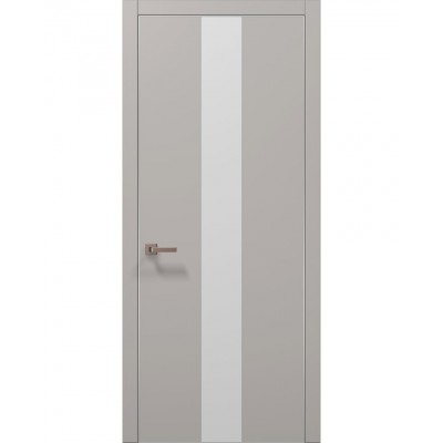 Двері Папа Карло PLATO PL-06 Світло сірий супермат, кромка алюміній срібло