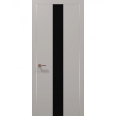 Двері Папа Карло PLATO PL-06 Світло сірий супермат, кромка алюміній срібло