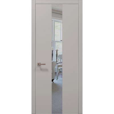 Двері Папа Карло PLATO PL-06 Світло сірий супермат, кромка алюміній срібло