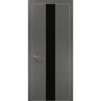 Двері Папа Карло PLATO PL-06 Бетон сірий, кромка алюміній срібло