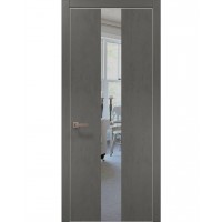 Двері Папа Карло PLATO PL-06 Бетон сірий, кромка алюміній срібло