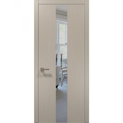 Двері Папа Карло PLATO PL-06 Дуб кремовий, кромка алюміній срібло