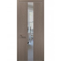 Двері Папа Карло PLATO PL-06 Дуб сірий, кромка алюміній срібло