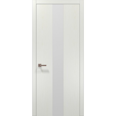 Двері Папа Карло PLATO PL-06 Ясен білий, кромка алюміній срібло