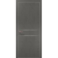 Двері Папа Карло PLATO PL-07 Бетон сірий, кромка алюміній срібло