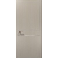 Двері Папа Карло PLATO PL-07 Дуб кремовий, кромка алюміній срібло