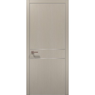 Двері Папа Карло PLATO PL-07 Дуб кремовий, кромка алюміній срібло
