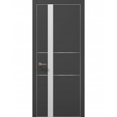 Двері Папа Карло PLATO PL-08 Темно сірий супермат, кромка алюміній срібло
