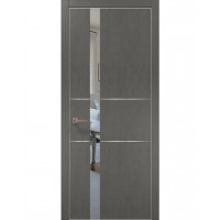 Двері Папа Карло PLATO PL-08 Бетон сірий, кромка алюміній срібло