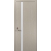 Двери Папа Карло PLATO PL-08 Дуб кремовый, кромка алюминий серебро