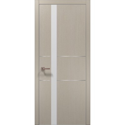 Двери Папа Карло PLATO PL-08 Дуб кремовый, кромка алюминий серебро