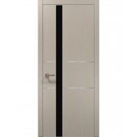 Двери Папа Карло PLATO PL-08 Дуб кремовый, кромка алюминий серебро