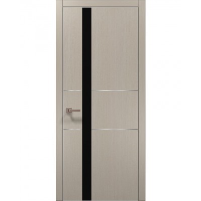 Двери Папа Карло PLATO PL-08 Дуб кремовый, кромка алюминий серебро