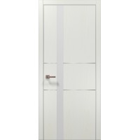 Двері Папа Карло PLATO PL-08 Ясен білий, кромка алюміній срібло