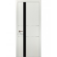 Двері Папа Карло PLATO PL-08 Ясен білий, кромка алюміній срібло