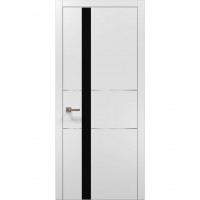 Двери Папа Карло PLATO PL-08 Белый матовый, кромка алюминий серебро