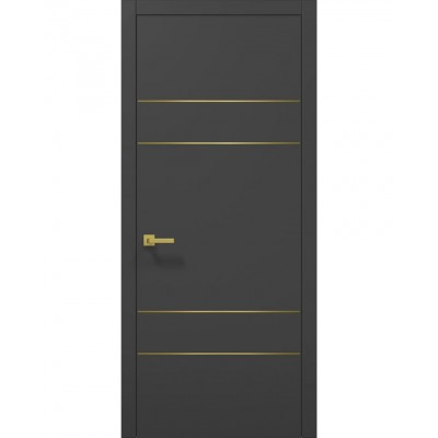 Двері Папа Карло PLATO PL-09 Темно сірий супермат, кромка АВС