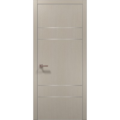 Двері Папа Карло PLATO PL-09 Дуб кремовий, кромка алюміній срібло