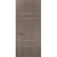 Двери Папа Карло PLATO PL-09 Дуб серый, кромка алюминий серебро