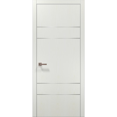 Двери Папа Карло PLATO PL-09 Ясень белый, кромка алюминий серебро