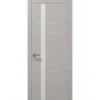 Двери Папа Карло PLATO PL-10 Светло серый супермат, кромка алюминий серебро