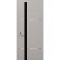 Двери Папа Карло PLATO PL-10 Светло серый супермат, кромка алюминий серебро