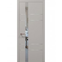 Двери Папа Карло PLATO PL-10 Светло серый супермат, кромка алюминий серебро