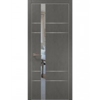 Двері Папа Карло PLATO PL-10 Бетон сірий, кромка алюміній срібло