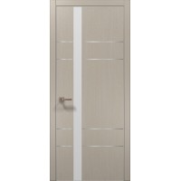 Двери Папа Карло PLATO PL-10 Дуб кремовый, кромка алюминий серебро