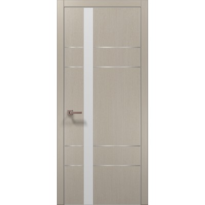Двері Папа Карло PLATO PL-10 Дуб кремовий, кромка алюміній срібло