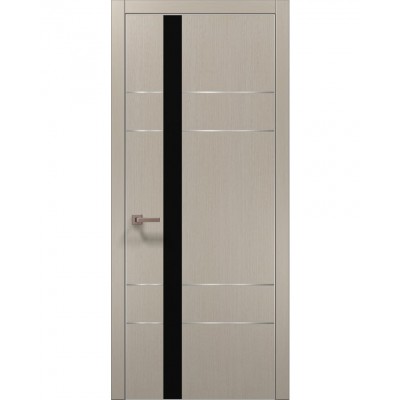 Двері Папа Карло PLATO PL-10 Дуб кремовий, кромка алюміній срібло