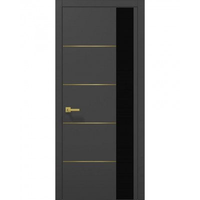 Двері Папа Карло PLATO PL-11 Темно сірий супермат, кромка АВС