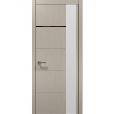 Двері Папа Карло PLATO PL-11 Дуб кремовий, кромка алюміній чорний