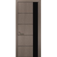 Двері Папа Карло PLATO PL-11 Дуб сірий, кромка алюміній чорний