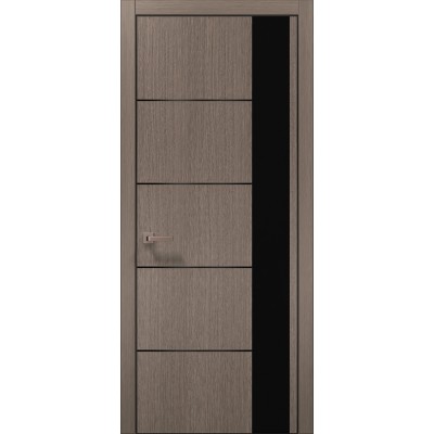 Двери Папа Карло PLATO PL-11 Дуб серый, кромка алюминий черный