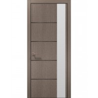 Двері Папа Карло PLATO PL-11 Дуб сірий, кромка алюміній чорний