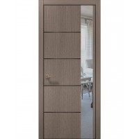 Двері Папа Карло PLATO PL-11 Дуб сірий, кромка алюміній чорний