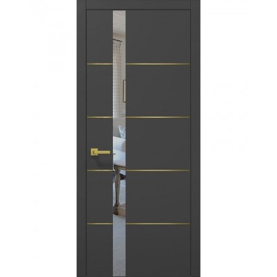 Двері Папа Карло PLATO PL-12 Темно сірий супермат, кромка АВС