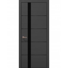 Двері Папа Карло PLATO PL-12 Темно сірий супермат, кромка алюміній чорний