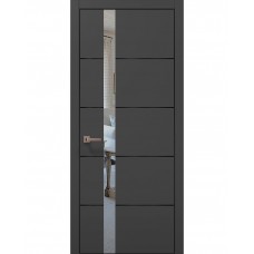 Двері Папа Карло PLATO PL-12 Темно сірий супермат, кромка алюміній чорний