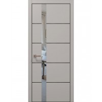 Двери Папа Карло PLATO PL-12 Светло серый супермат, кромка алюминий черный