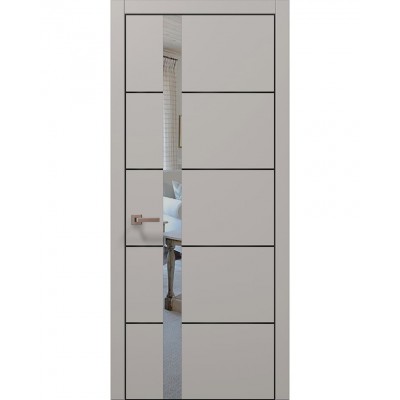 Двері Папа Карло PLATO PL-12 Світло сірий супермат, кромка алюміній чорний