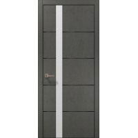Двері Папа Карло PLATO PL-12 Бетон сірий, кромка алюміній чорний