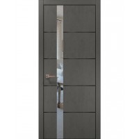 Двері Папа Карло PLATO PL-12 Бетон сірий, кромка алюміній чорний