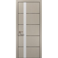 Двери Папа Карло PLATO PL-12 Дуб кремовый, кромка алюминий черный