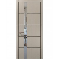 Двери Папа Карло PLATO PL-12 Дуб кремовый, кромка алюминий черный